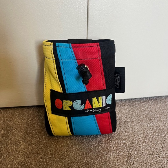Organic Climbing Red Yellow Blue Black One of a Kind XL Chalk Bag - Picture 1 of 7